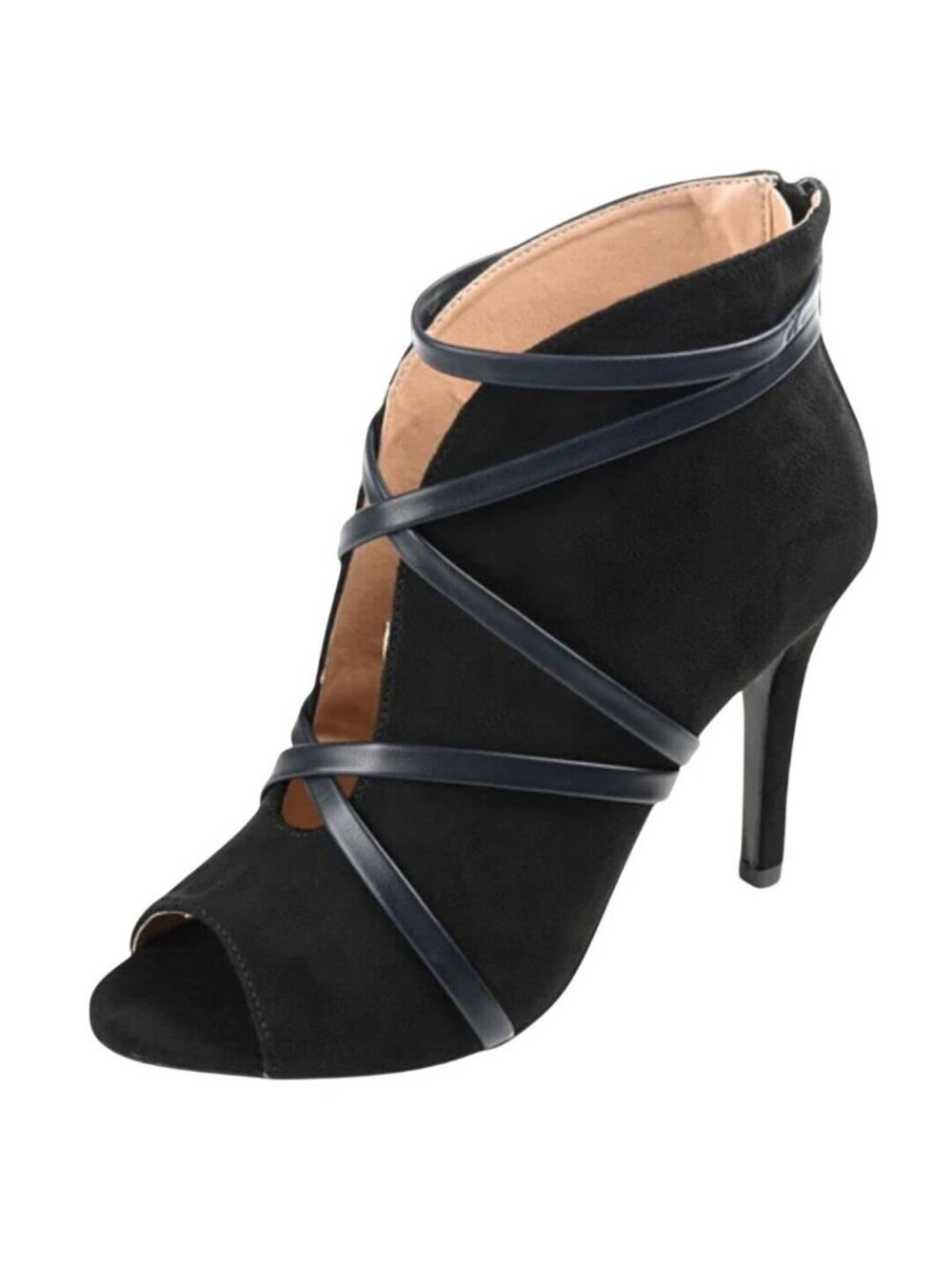 NWT Journee Collection Womens Samara Booties Stilletto Heels Faux Suede Black 7W